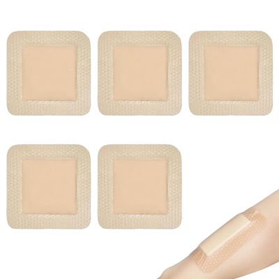 5Pcs Bed Sore Dressing, Waterproof and Sterile Adhesive Dressing for Bedridden Patient, 7.5x7.5cm Foam Dressing Pads for Wounds, Skin-Friendly Dressing