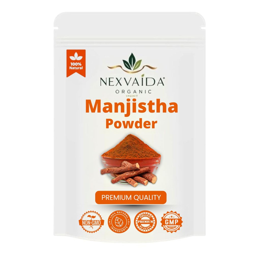 NEXVAIDA Organic Manjistha Powder (250 Grams) 100% Pure & Natural Rubia Cordifolia | Dried Ayurvedic Herb for Skin Glow, Detox, Joint & Immune Support