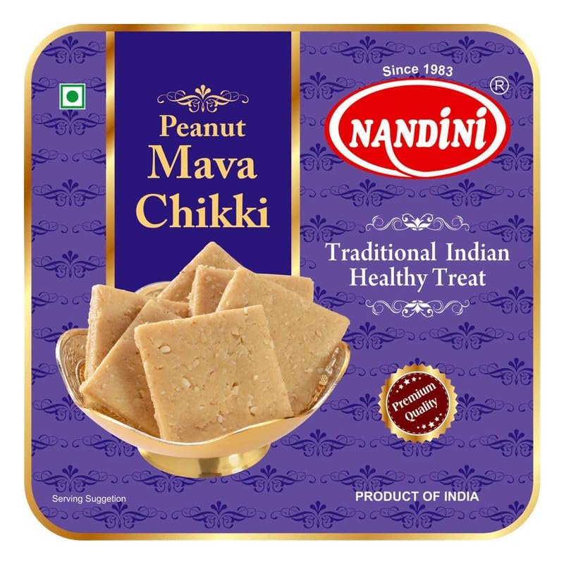 Nandini Mava Chikki 450gm |No Artificial Colours Flavours And Preservatives | 100% Natural Indian Sweets