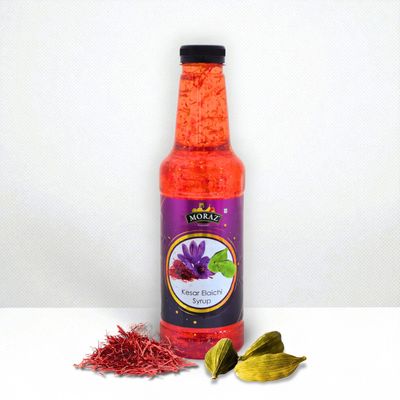 Moraz Kesar Elaichi Syrup  Premium Saffron & Cardamom Drink Syrup for Mocktails, Sharbat & Refreshing Beverages (750ml)