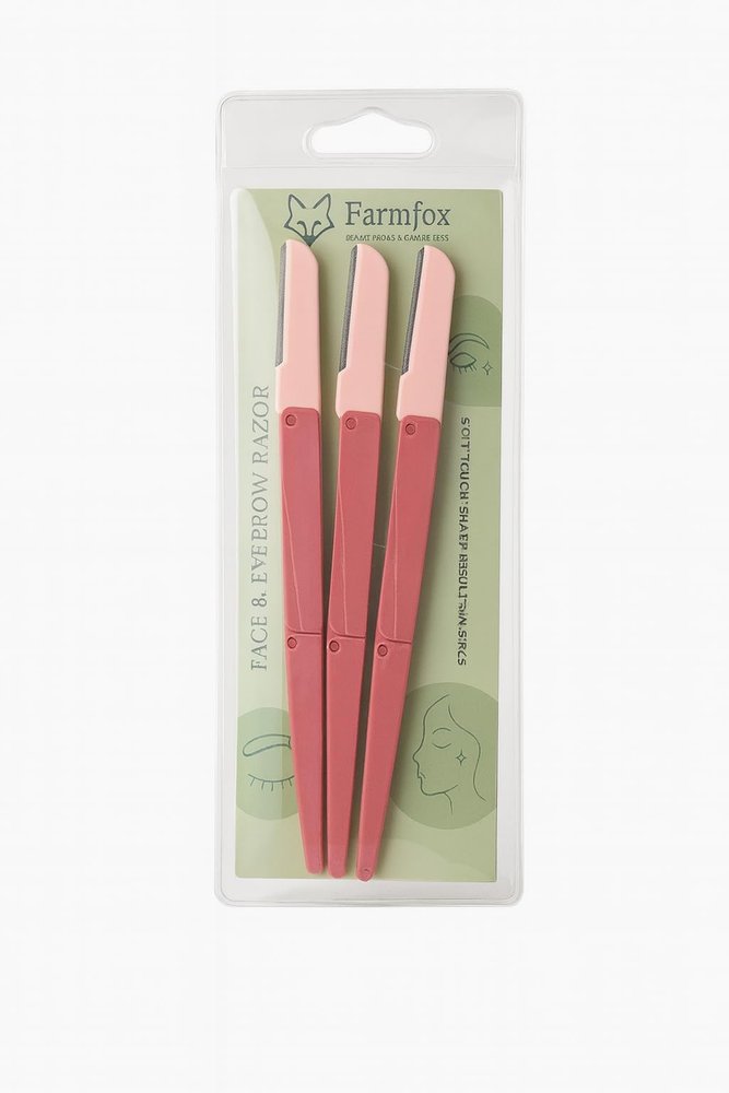 Farmfox Blink & Glow Reusable Face Razor for Women (Pack of 3) Facial, Chin & Upper Lip Hair Removal, Eyebrow Shaper & Dermaplaning Tool Pastel Colors (Pastel Pink, Blue, Lavende)