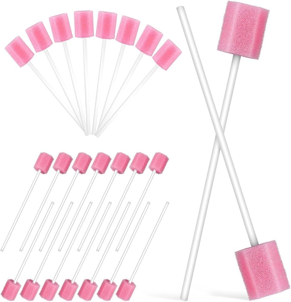 MJ Talk Tools 150 pcs Disposable Oral Care Swabs, Oral Swabs For Speech Therapy, Toothette Oral Swabs, Mouth Oral Swabs (Pink)