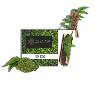 Pure Ayush Handmade Neem Soap  Anti-Bacterial, Anti-Acne, Herbal Cleanser, Purifying Citrus Cleanse For Men And Women (Pack of 3)
