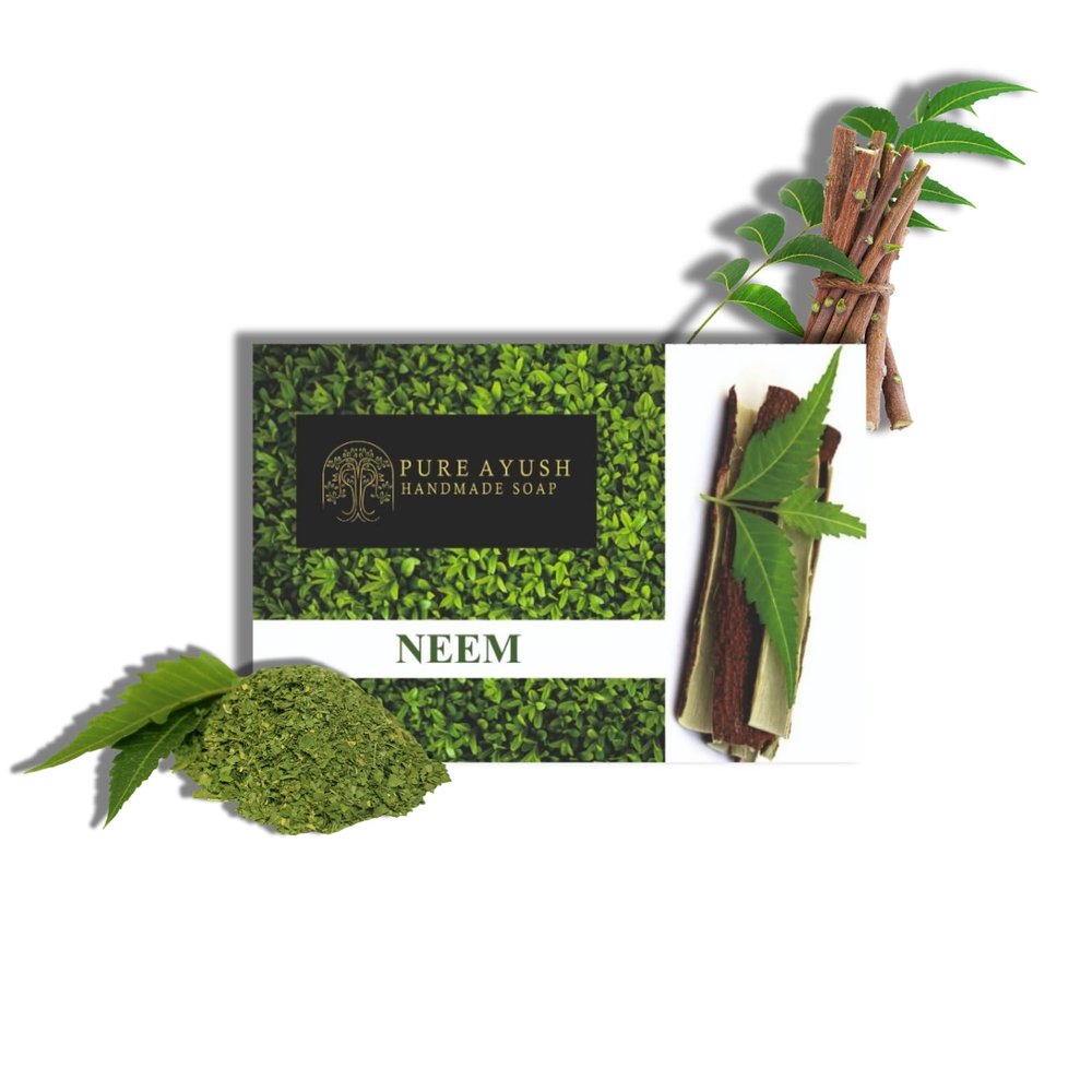Pure Ayush Handmade Neem Soap  Anti-Bacterial, Anti-Acne, Herbal Cleanser, Purifying Citrus Cleanse For Men And Women (Pack of 3)