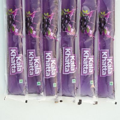 ICY POPPS Edible Ice Pops | Refreshing Flavour of Kala Khatta | Gluten-Free with Added Vitamin C | Frozen Treat for Kids | Pack of 24