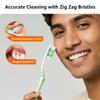 Amazon Basics MultiPro ZigZag Toothbrush for Adults, Multicolour | 12-Count (4  3 Packs) | Soft Bristles for Deep Cleaning, Plaque Removal & Gentle Gum Care view 3