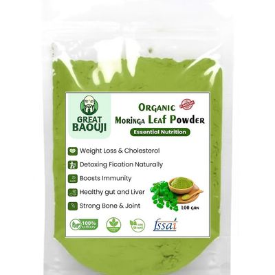 100% Moringa Leaf Powder (100g) | Drumstick Leaf powder | Herbal Supplement | Good for Immunity, Digestion, skincare and Haircare | 100% Natural and Preservative-free