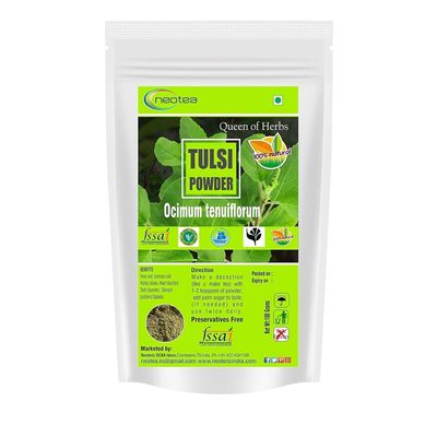 Neotea Tulsi Powder | 100% Organic & Natural | Pure Tulsi Leaf Powder | Herbal Skin & Hair Care | Face Pack for Clear & Glowing Skin | Chemical-Free (1 KG)