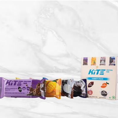 KiTE 20g Protein Bar (4 Bars, Variety Pack, No Added Sugar) | 170 cals | 4 Net Carbs | keto friendly| 100% Home Made | High fiber | Zero Added Sugar Protein Bars | High Protein Isolates |No seed oil| 5-7 Main ingredients only