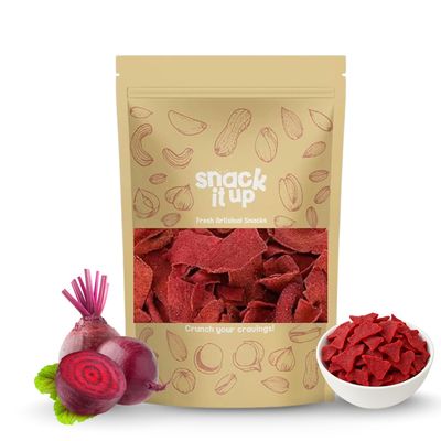 Snack It Up Beetroot Chips Crme & Onion Flavour | Healthy Air-Fried Vegetable Chips Made with Real Beetroot | Light & Crispy Snack | Vegan, Gluten Free, No Palm Oil, No Artificial Preservatives | Plant Based Healthy Snacks | 100 g Pack