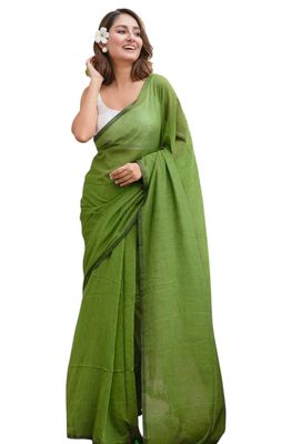 MISHABOUTIQUE Women's mulmul Cotton Beautiful Traditional/Fastive Wear Saree