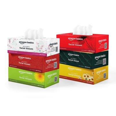Amazon Basics 2 Ply Facial Tissue Box | 1200 Pulls | 200 Pulls X Pack of 6 | Home | Soft & Highly Absorbent Tissues