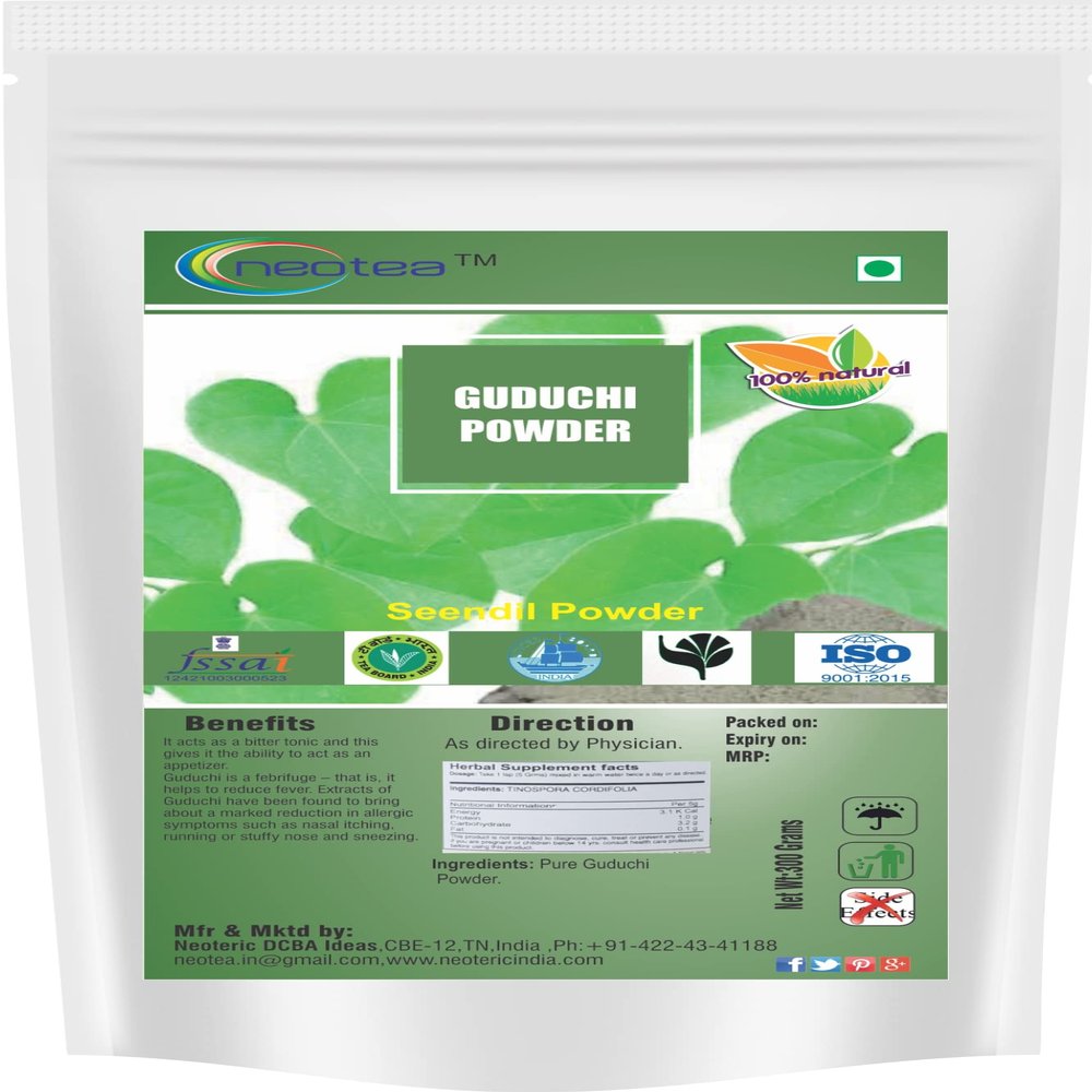Neotea Giloy Stem Powder | Guduchi Gulvel Amruthavalli Podi | Tinospora Cordifolia | Natural Wellness Supplement | Supports Immunity & Health | 100% Pure & Natural | No Added Preservatives (1 KG)