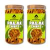 Ajji's Nut Magic Palak Chips 300g (Pack of 2- Each 150g) | Healthy Vegan Snack | Gluten-Free, Low-Calorie | Light & Crispy Chips | high protein | Natural ingredients | No Artificial Colors and Preservatives | Perfect Snacking for Kids & Adults | Trav view 1