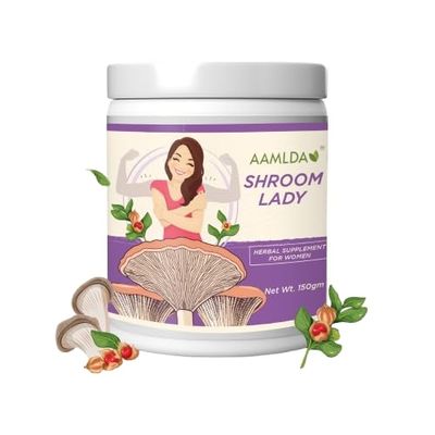 AAMLDA SHROOM LADY Womens Daily Superfood, Mushroom and Herbs, Ayurvedic Proprietary Formulation, Lean Body, Harmonal Balance, Gut Health, Stress Leval, Vitamins & Minerals, Good Health & Clear Skin