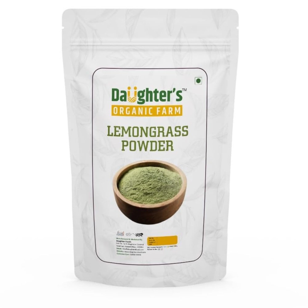 Daughter's Organic Farm Lemongrass Powder 100g | Pure & Natural Dried Lemongrass | Aromatic & Flavorful | Perfect for Tea, Soups, Curries & Seasoning | No Additives or Preservatives