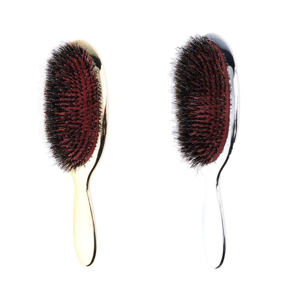 Enakshi Men Boar Hair Nylon Bristle Beard Mustache Hand Handle Detangler Comb Gold|Health & Beauty | Hair Care & Styling |Brushes & Combs|1 x Boar Bristle Hair Brush