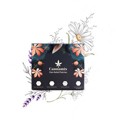 Cannamix Pain Relief Patches, Pack of 10, Cooling Pain Relief Patch For Back Pain, Knee Pain, Muscle Pain, Shoulder Pain, Cramps | Use As Knee Patch For Pain Relief