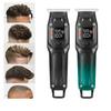 Beard trimmer and hair clipper for men with LED display, stainless steel self sharpening blades, turbo powered motor, adjustable length combs, USB fast charging view 3