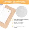 4PCS Waterproof Bandage, Bed Sore Dressing, Silicone Foam Dressing 7.5x7.5cm Wound Dressing with Border Adhesive Waterproof Central Ultra Absorbent-Foam (1.7X 1.7Inch) Square Waterproof Silicone Wound Bandage view 3