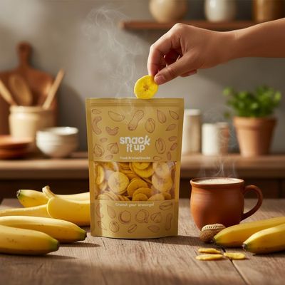 Snack It Up Premium Kerala Original Banana Chips in Coconut Oil (100 grams) | Crispy, Thin-Cut, Preservative-Free Wafers | Healthy Tea Time Snack | Ready to Eat | Tasty yummy Snacks
