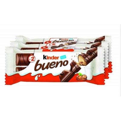 Kinder Bueno Milk Chocolate And Hazelnut Cream Individually Wrapped 43G(Pack Of 3),100 Grams