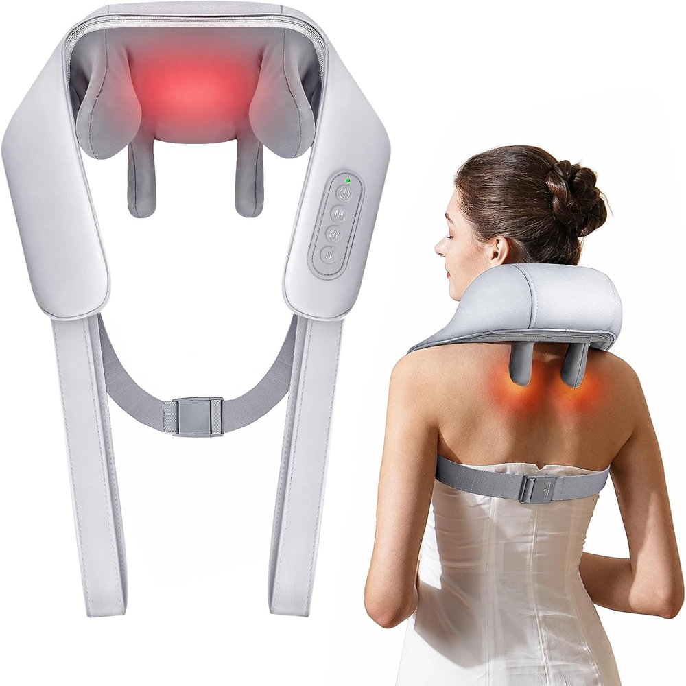 Wearonics Neck and Back Massager with Heating, Body Massager for Body Aches and Pains Relief, Electric 5D Cervical Massage Machine for Deep Tissue Neck, Back, Shoulders, Waist and Legs,Blue