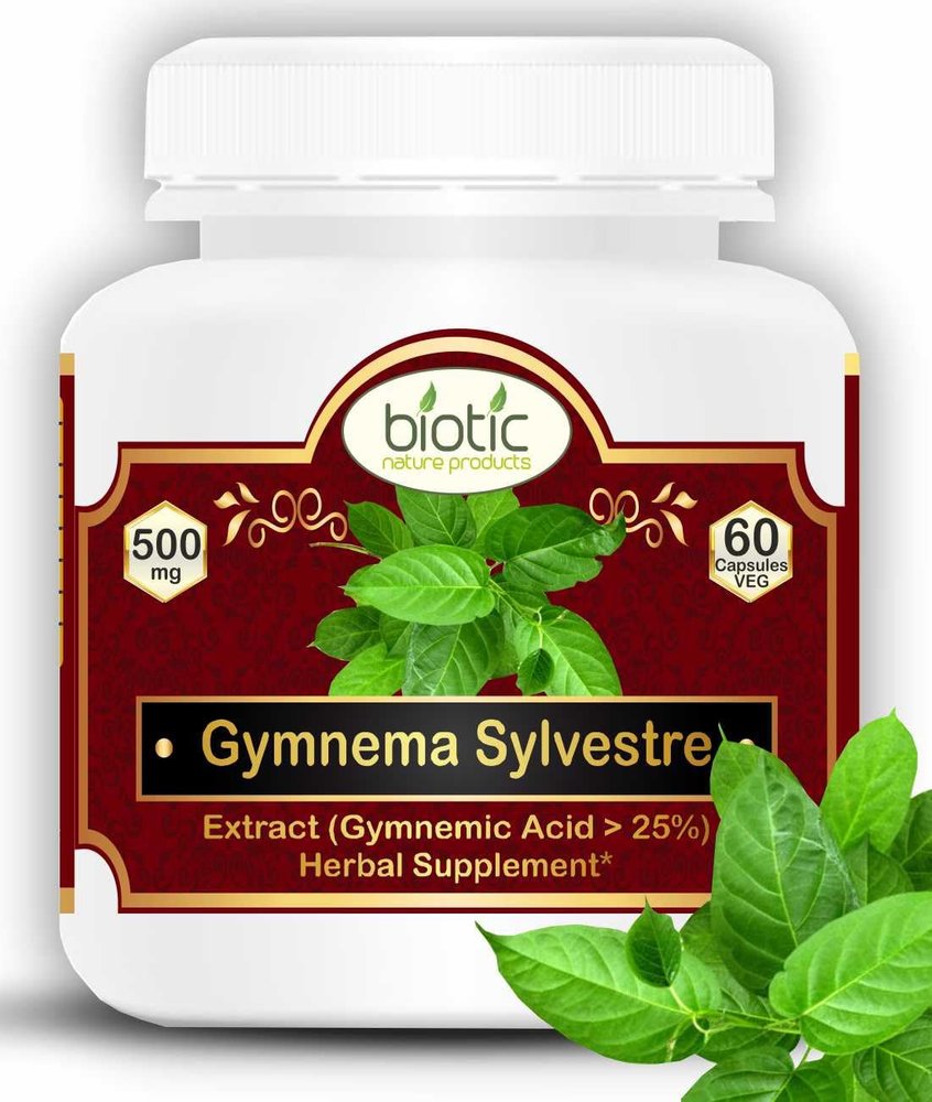 Biotic Natural Gymnema Sylvestre Capsules Extract 500mg - Organic Gudmar Capsules - 60 Veg Capsules