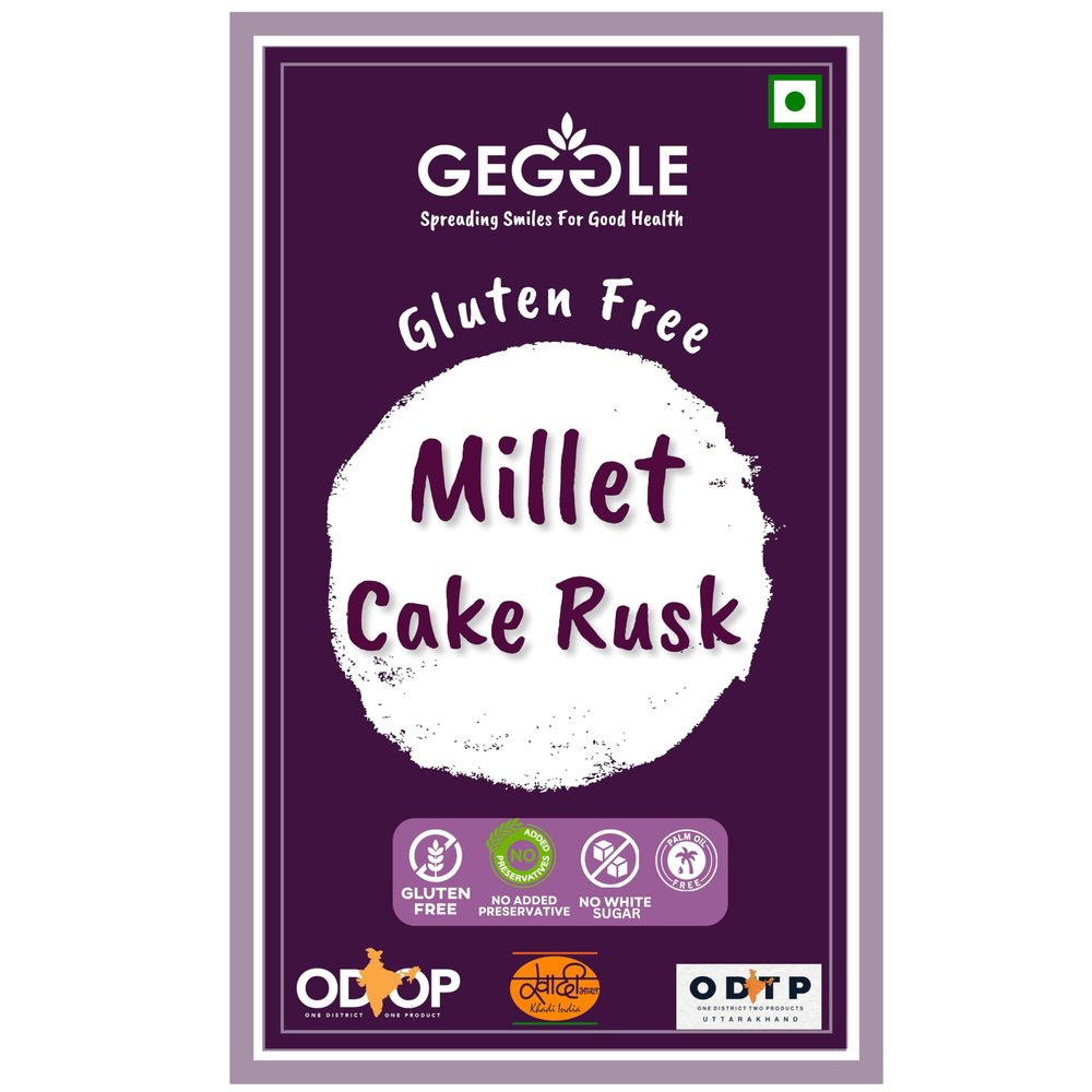 GEGGLE's Millet Cake Rusk, Eggless, 250g