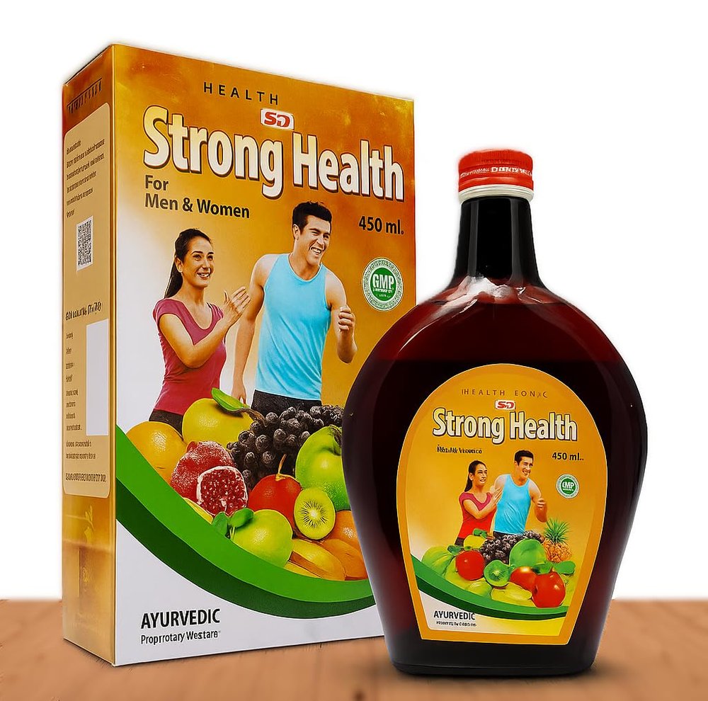 Ayurvedic Strong Health Tonic | Daily Energy & Immunity Booster | Improves Digestion, Strength & Vitality | 450ml | Pack of 1