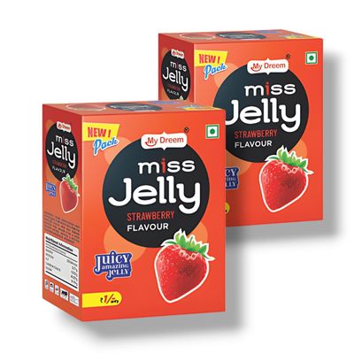 MyDreem Miss Jelly Strawberry Flavor, Smooth & Jiggly Candy Treat for Kids & Adults 85 Pcs in Each box Pack of 2