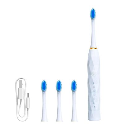 Electric Toothbrush for Adults | Sonic Powered Rechargeable Toothbrush with Soft Replacement Heads | Deep Clean Whitening Action for Daily Oral Care