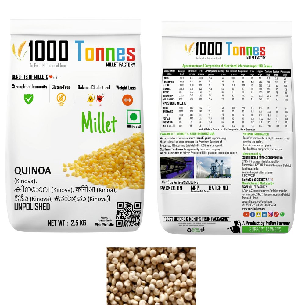 10 Kg Unpolished QUINOA millet ( EXPORT QUALITY ) Quinoa,  ,  (Kinova),  (Kinova),  (Kinoa),  (Kinova),  (Kinova) | millets | millet keeps body healthy - 1000 Tonnes