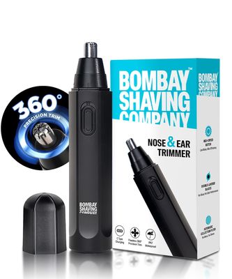 Bombay Shaving Company Nose & Ear Trimmer for Men | 360 Dual Blade Precision Grooming | Type-C Fast Charging, IPX7 Waterproof, High-Speed Low-Noise Motor, 50 Min Runtime, Auto Hair Collection Filter
