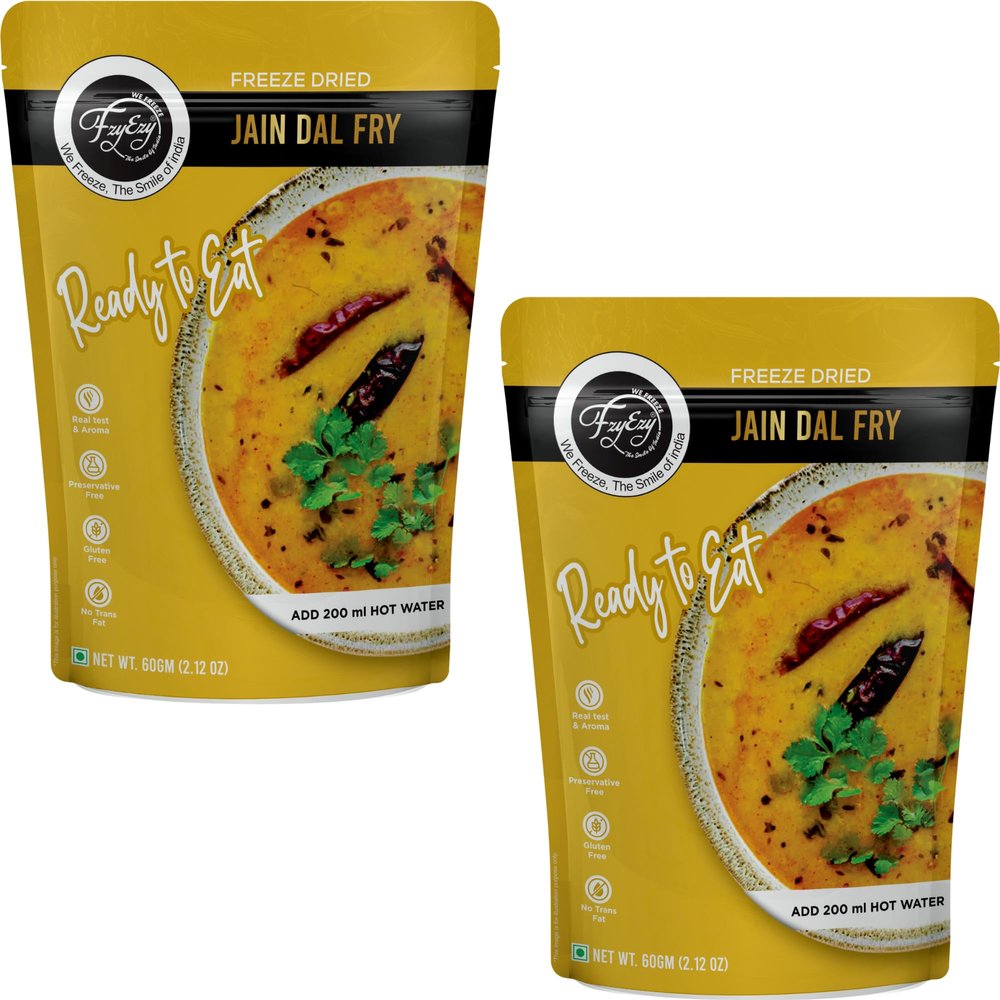 Freeze-Dried Jain Dal Fry | No Onion No Garlic | Ready-to-Eat Instant Indian Curry | Preservative-Free, Gluten-Free, Travel-Friendly | Add Hot Water & Serve