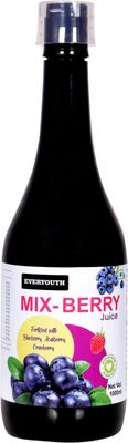 EVERYOUTH Geo Super Berry Juice 1000 ml | Mixed Berry Juice Blend | Chokeberry, Blueberry, Gooseberry, Acai, Noni, Blackberry & More