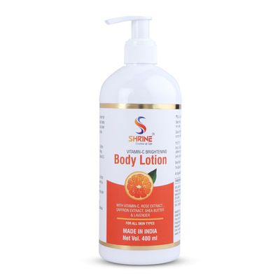 SHRINE Combo Pack of- 2 Vitamin C Brightening Body Lotion for Women and Men | 400ml | Deep Moisturizing and Nourishing Formula | For Soft, Smooth and Healthy Skin