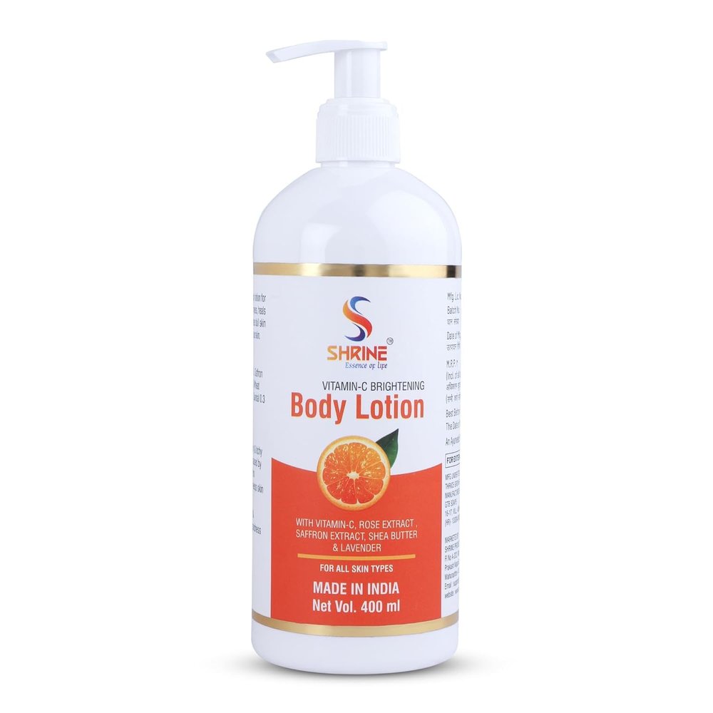 SHRINE Combo Pack of- 2 Vitamin C Brightening Body Lotion for Women and Men | 400ml | Deep Moisturizing and Nourishing Formula | For Soft, Smooth and Healthy Skin