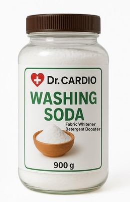 Dr. Cardio Washing Soda Powder 900gm, Eco-Friendly Multi-purpose Cleaner for Laundry, Kitchen, Bathroom, and Household, Pure Sodium carbonate Powder
