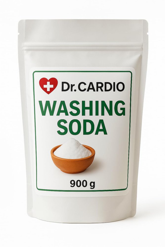 Dr Cardio Washing Soda Powder 900 GM (SUPER VALUE PACK) 100% Pure Laundry Booster Sodium Carbonate (900 GM)