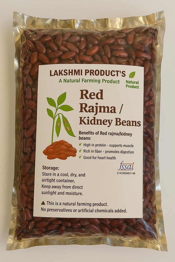 LAKSHMI Red Rajma (Kidney Beans) 900gm Natural Bean's | 100% Pure Pulses | Rich in Fiber & Protein | Gluten-Free | Unpolished & Unadulterated, No Preservatives (Net Quantity:- 900 Gram's)