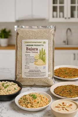 LAKSHMI Bajara (Pearl Millet) 1.8 kg Daliya, Rava, Porridge for Eating & Cooking | Nutritious Bajra Daliya | Pearl Millet Dalia (Net Quantity:- 1800 Gram)