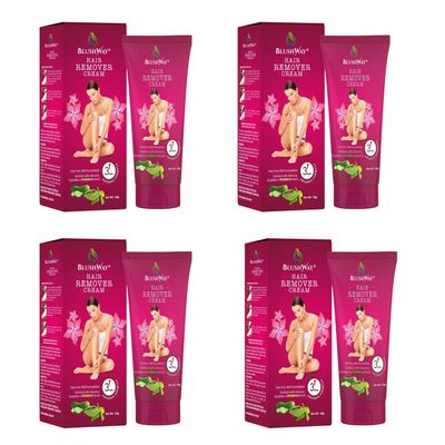 BLUSHWAY Hair Removal Cream for Women & Men 60g (Pack of 1) | Painless Hair Remover for Arms Legs Underarms | Enriched with Aloe Vera & Vitamin E | Smooth Soft Skin in Minutes | Gentle Formula for All Skin Types