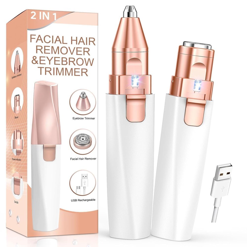 IRONTAB Women Epilator Trimer For - Face, Chin, Cheek, Eyebrow, Upper Lip Hair Remover, Usb Rechargeable Trimer (2 In 1 Eyebrow Epilator), multicolour