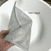 Double Layer Wire Dishcloths, Grey Stainless Steel Mesh, Multi-Purpose Kitchen Scrubbers for Dishes, Countertops, Cookware, Heavy Duty Reusable, 10 Pack view 2