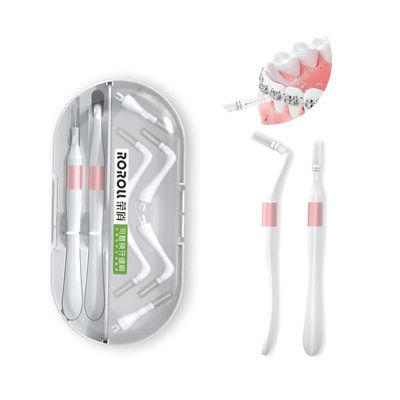 Interdental Brush for Teeth, Dental Floss and Toothpick Set, Double Head Teeth Cleaning Tools for Daily Oral Care, Travel-Friendly Teeth Floss for Gum Health (white)