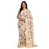 Stylish Linen Cotton Saree with Silver Jari Border & Digital Printed Pallu | Wax Finish | Handmade Jalar | 6.30m Saree with Unstitched Printed Blouse Piece | Festive, Wedding1 & Office Wear view 1