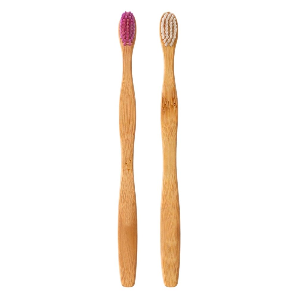 Oblivion Bamboo ToothBrush 2 Pcs Natural Bamboo Toothbrush with Medium Bristles, Biodegradable, Durable & Sustainable Wooden Toothbrush for Oral Care, Zero Waste, Plastic-Free Dental Hygiene