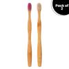 Oblivion Bamboo ToothBrush 2 Pcs  Natural Bamboo Toothbrush with Medium Bristles, Biodegradable, Durable & Sustainable Wooden Toothbrush for Oral Care, Zero Waste, Plastic-Free Dental Hygiene view 2