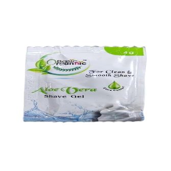 BASIC ORGANNIC Aloe Vera Shave Gel For Clean & Smooth Shave with Extra Comfort 4g Sachet, Ideal for Guest Rooms, Hotel, & Hospitality Use (Pack of 50)
